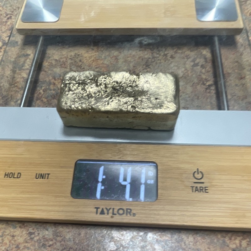 Bullion  Brass Bar 1.41 lb Ingot  metal Investment