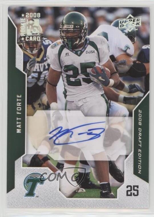 2008 Upper Deck Draft Edition Exclusives Matt Forte Forté #73 Rookie Auto RC e2g