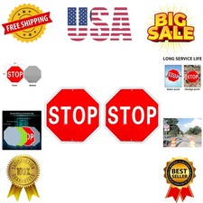 Stop Sign Street Slow Warning Sign 12"x 12" 40 Mil Rust Free Aluminum   Refle...