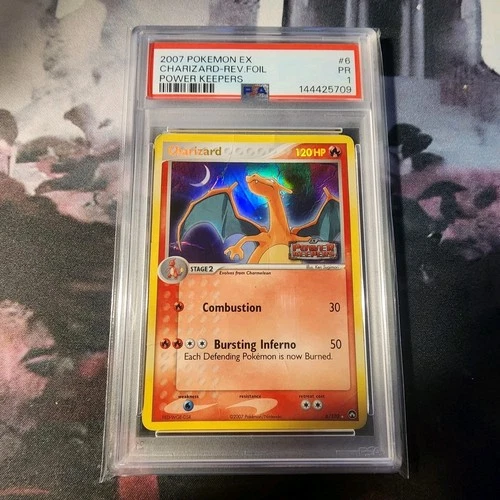 PSA 1 PR 2007 Pokemon EX Power Keepers Charizard STAMPED Reverse Holo Foil 6/108