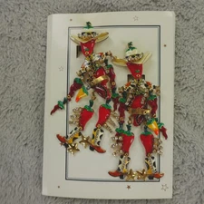 Lunch at the Ritz Earrings Chili the Kid Signed Clip On Menu Card