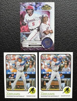 3x CJ ABRAMS Rookie Card RC Lot! - 2022 Topps Heritage & More! *Nationals