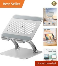 Portable Dual Rod Tablet Stand in Elegant Aluminum - Perfect for All Devices