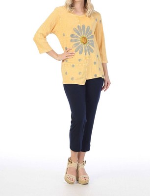 Jess & Jane Happy Days Mineral Washed Ribbed Cotton Tunic Wheat