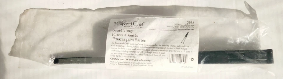Pampered Chef Saute Tongs #2956 12" Long Silicone Tips New & Sealed - Image 2 of 4