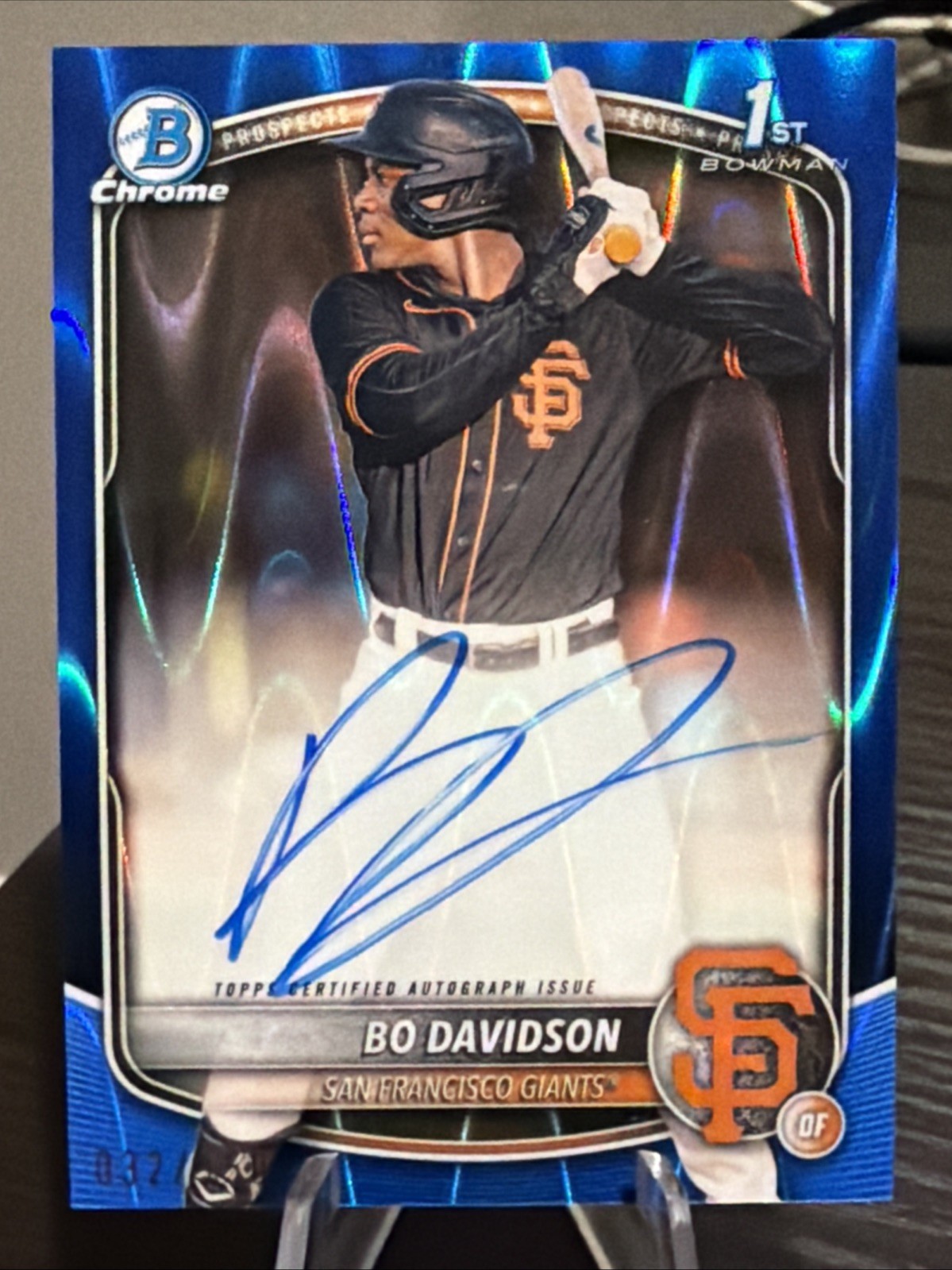 2025 Bowman Chrome Bo Davidson #CPA-BD Blue RayWave /150 1st Bowman Auto