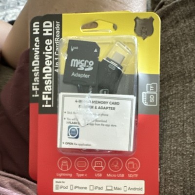 NK-908 MicroSD/SD Card Reader Adapter, Lightning USB-C USB 2.0