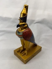Egyptian Horus Falcon Gold Egypt Statue 8.5" Boxed