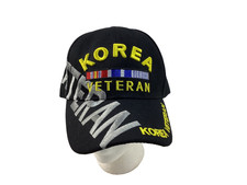 Korea Veteran Hat Cap Black Embroidered Adjustable