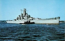 BATTLESHIP MASSACHUSETTS,  FALL RIVER, MASS. POSTCARD-SEE PHOTO