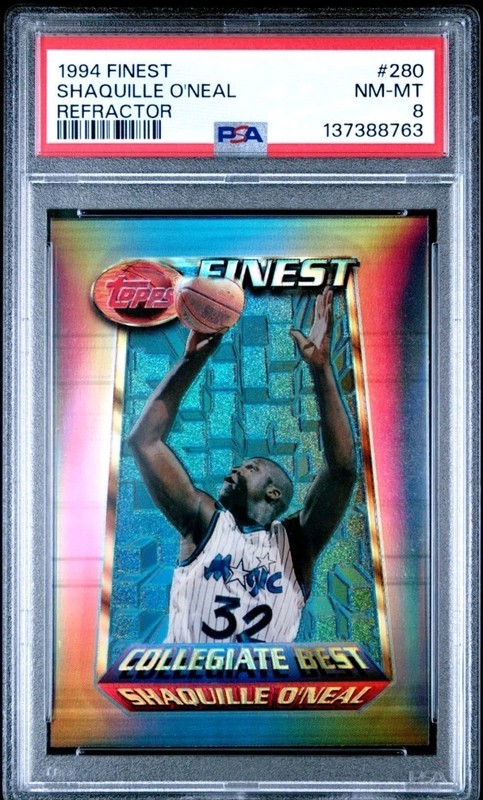 1994 FINEST REFRACTOR 280 SHAQUILLE O'NEAL PSA 8 Collegiate Best ONEAL