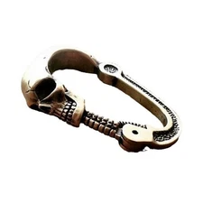 Stainless Steel Carabiner Snap Spring Hook Clip Skull Gothic Carabiner Key Chain