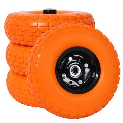 Heavy-Duty PU Foam Tire Hand Truck Wheel 10'' Flat-Free 5/8'' Axle