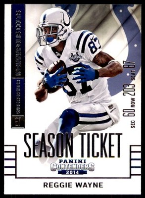 2014 Panini Contenders Reggie Wayne B Football Cards #34