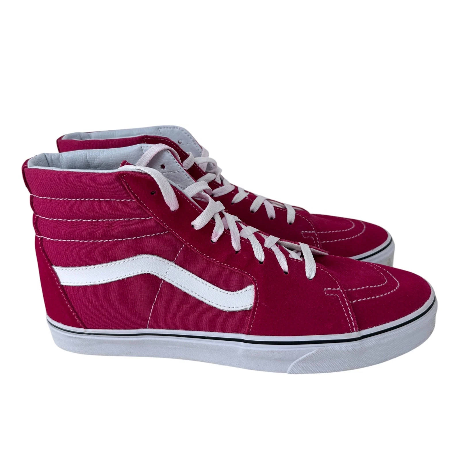 Vans FU Sk8 HI Sneakers coniche uomo US 13 bianco rosso tomaia tela stringate 500714