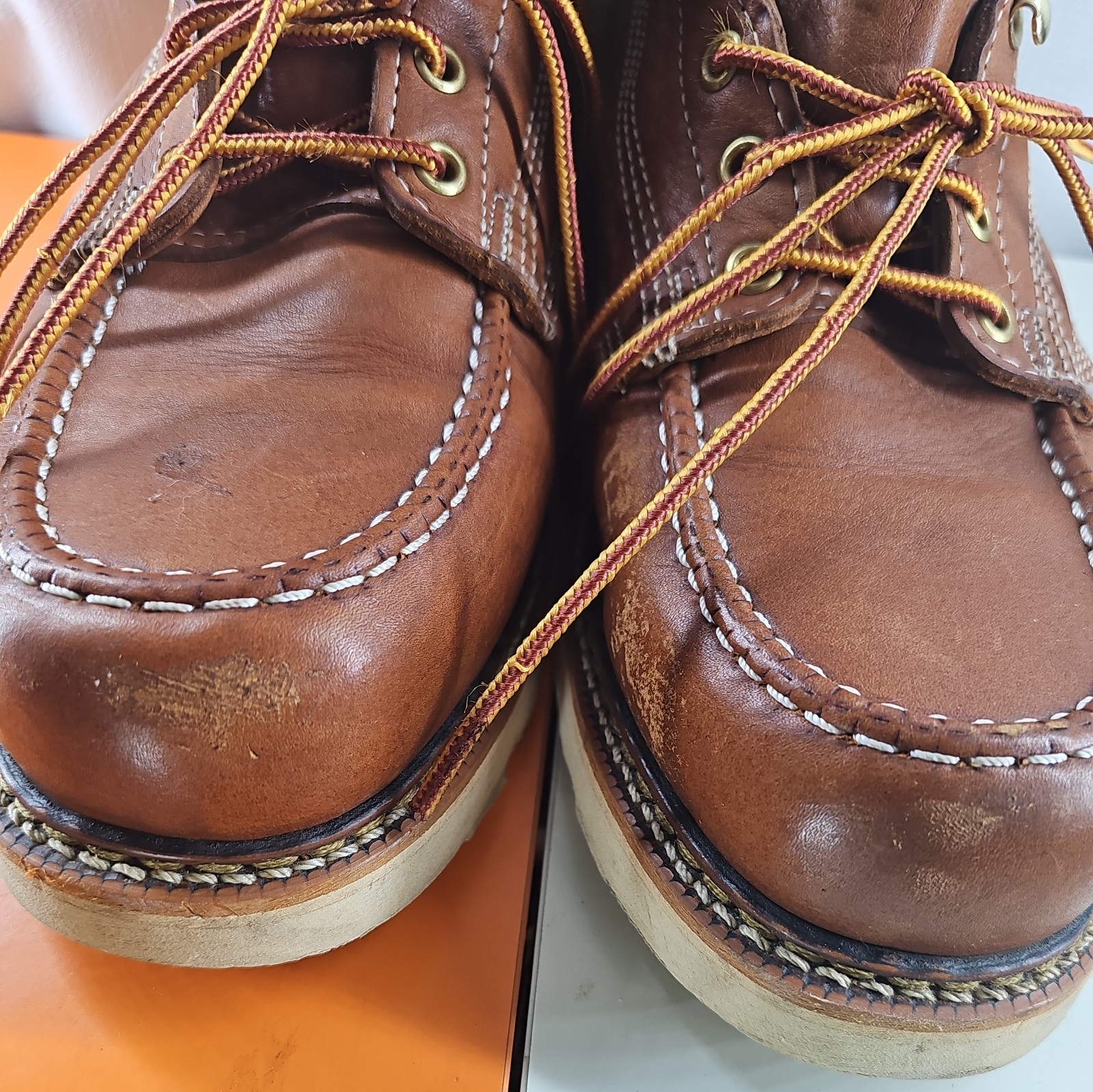 Duluth Trading Boots Brown Company  Moc Toe Boots Leather Size 11.5 image 6