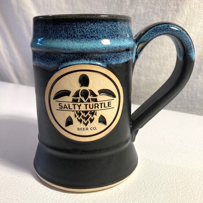 Salty Turtle Beer Co - Large Ceramic Mug - Surf City, NC - Grey Fox Pottery