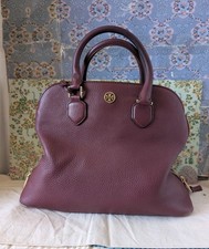 Tory Burch Large Burgundy Triple Compartment Satchel
