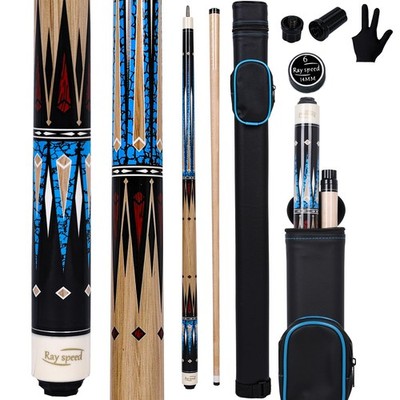 Ray speed Pool Cue Stick with Hard Case Hardwood Canadian Maple Professional ...