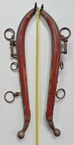 Antique Wooden Horse Yoke Harness Set Farm Decor Rustic Vintage Metal Accents