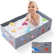 Portable Foldable Baby Bathtub with Drain Plug, 30" L x 15.2" W x 8.6" H Kids...