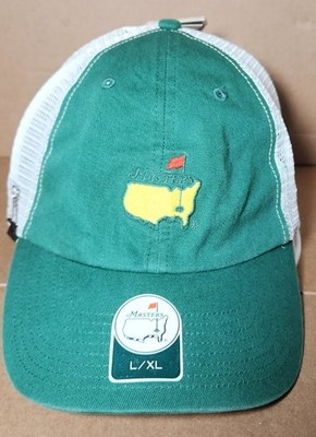 L/XL GREEN AND WHITE MASTERS HAT