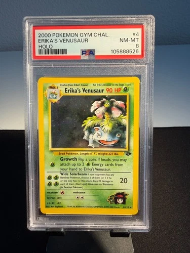 2000 POKEMON GYM CHALLENGE HOLO #4 ERIKA'S VENUSAUR PSA 8