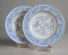 Antique Plates W.H Grindley 'Daffodil' Staffordshire England Transferware #335
