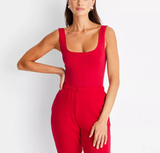 Women's Seamless Tank Bodysuit - A New Day Red - LARGE H3