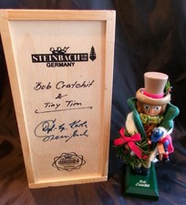 RARE 5.5” STEINBACH KSA NUTCRACKER BOB CRATCHIT & TINY TIM LIMITED ED. SIGNED