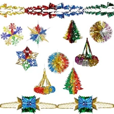 Christmas Foil Ceiling Decorations Multicolour - Choose Design
