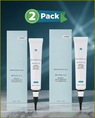 2 Pack SkinCeuticals Retinol 0.3 Night Cream 1oz 30ml Each Face Treatment Nib