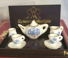 Reutter Porcelain Tea Set Forget-Me-Not Pattern 1:12 Scale