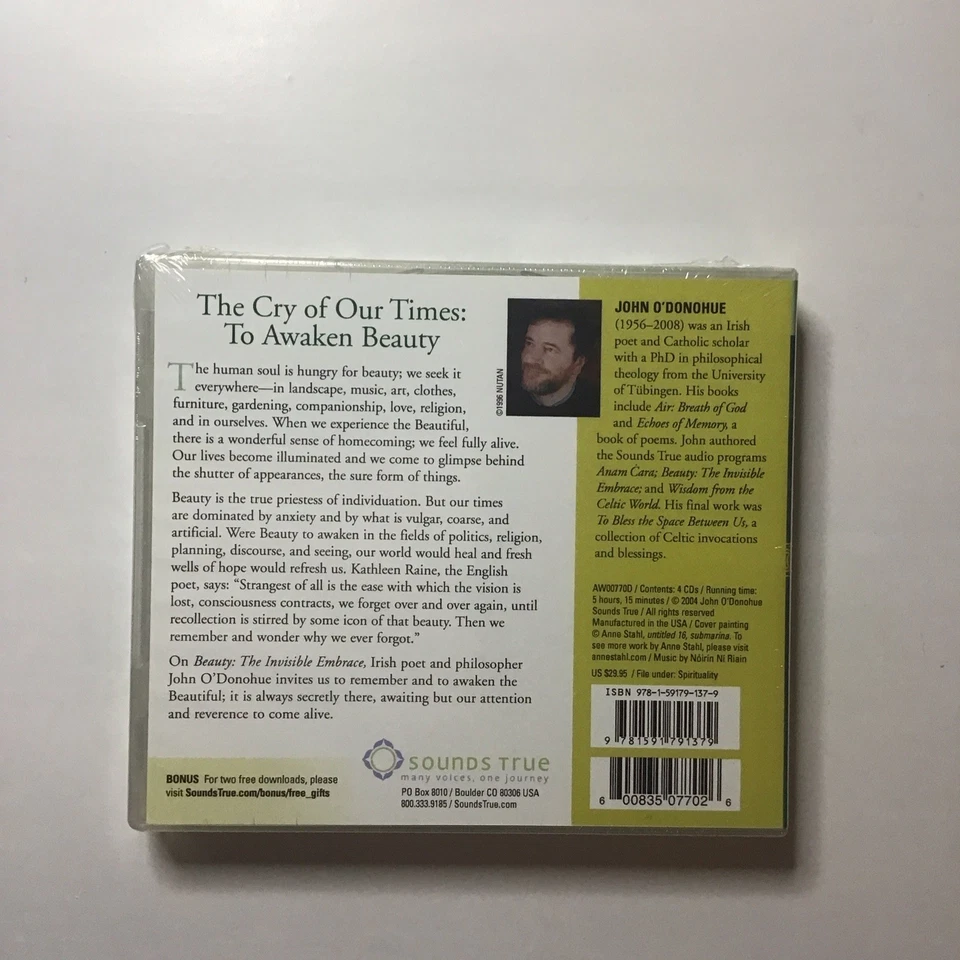 Beauty: the Invisible Embrace by John O'donohue (CD, 2005) Foto 2 de 2