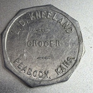 Kansas, Peabody L. D. Kneeland Aluminum Good For 25¢ Merchandise Token 210887