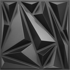 33 Pack 3D Diamond Wall Panels for Stylish Interior D cor - Black 12"x12
