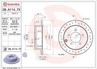 2X Bremsscheibe Xtra Line - Xtra Brembo 08.A114.7X FüR Mitsubishi Lancer 8 7 4WD