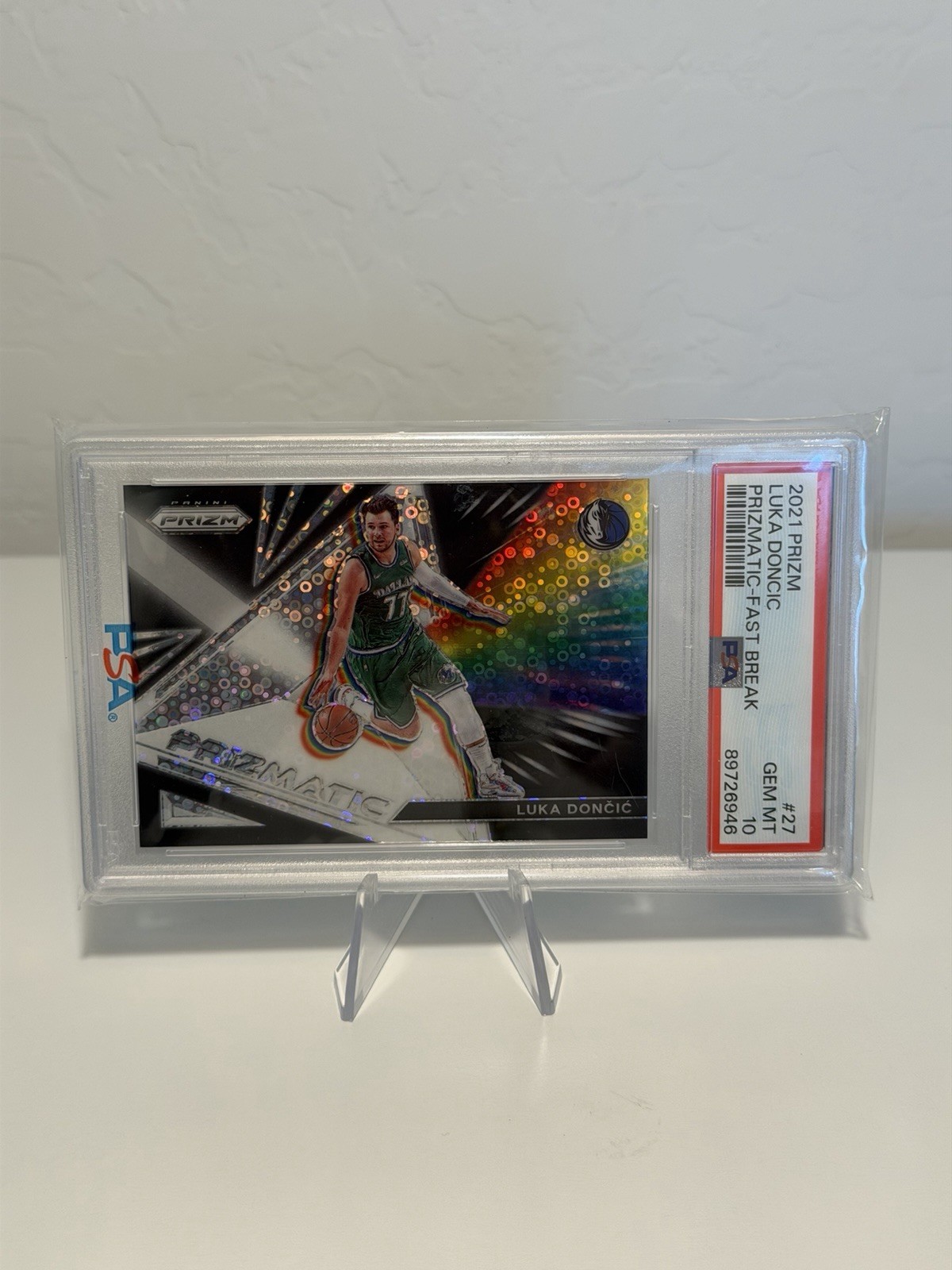 2021 Prizm Luka Doncic Disco Prizmatic-Fast Break PSA 10