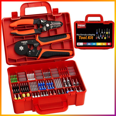 Crimpzange Set 0,08-10 mm² mit Automatischem Abisolierer 1435 Teile Ferrulen