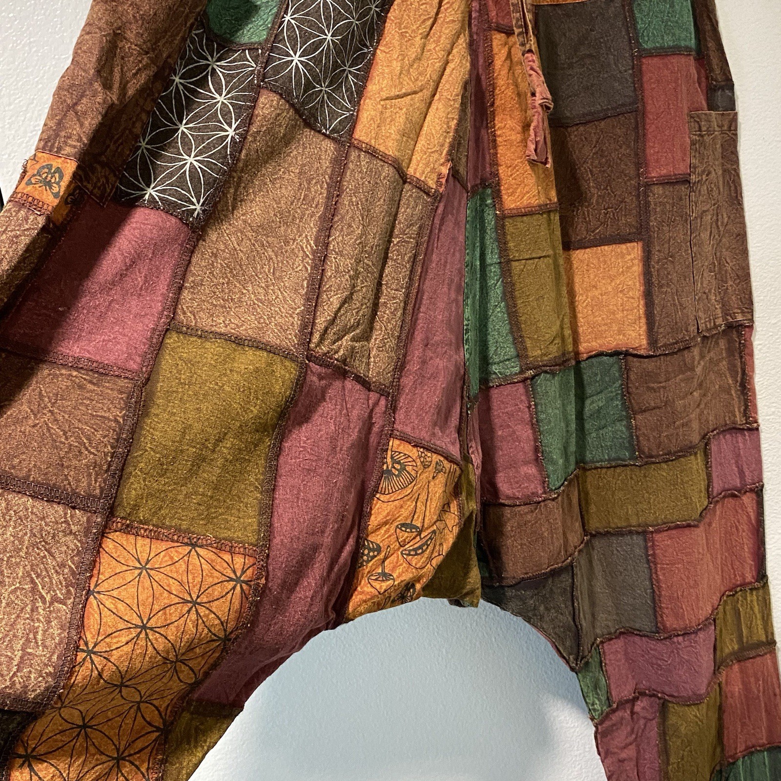 Patchwork Boho Hippie Gypsy Harem Drop Crotch Pan… - image 2