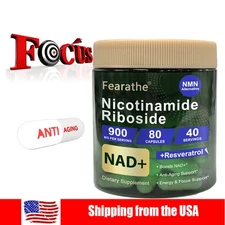 NAD+ Supplement for Anti-Aging Energy Focus Nicotinamide Riboside Resveratrol