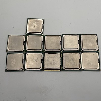 Lot of 11 Intel CPU Processors Core 2 Duo Quad Pentium Xeon Working Pull Bulk