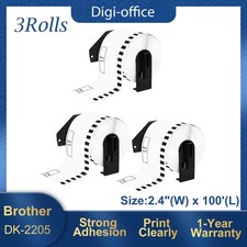 3 Rolls 62mmx30.48m Continuous Paper Tape DK-2205 for Brother QL-720nw Label