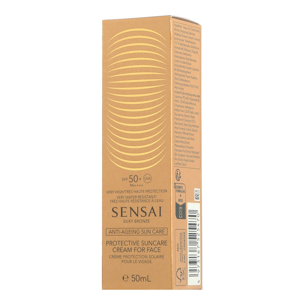 Sensai Silky Bronze - Защитный солнцезащитный крем для лица SPF 50 50 мл 16390₽