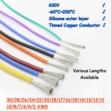 2AWG-30AWG UL Silicone Cable Flexible Wire Stranded Copper Cords Various Colours