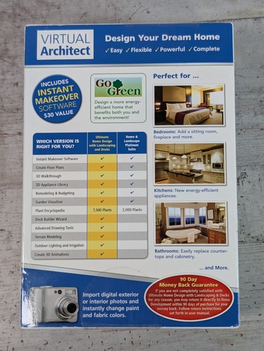 Virtual Architect Ultimate Home Design Software Home Landscape Decks Win 10 NEW - Afbeelding 11 van 14