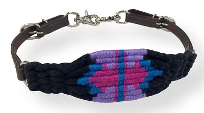 Showman Black, Pink & Purple Multi-Strand Wool Blend String Wither Strap