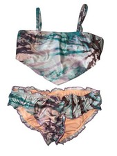 Raisins Girls Zuma Tie Dye 2 Pc Bikini Ruched Bottom Swimwear Size 7
