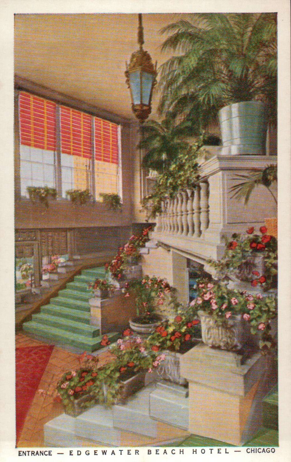 Entrance Edgewater Beach Hotel Chicago Illinois IL --- Standard Postcard