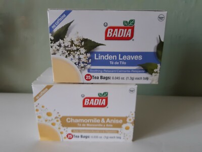 PACK OF 2 Badia Linden Leaves / Chamomile  & Anise tea